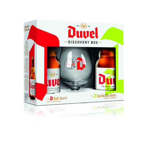 Afbeeldingen van DUVEL + TRIPEL HOP GESCHENKDOOS 2X33CL + GLAS